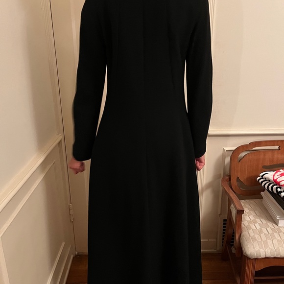 Moschino Vintage Black Wool Crepe Maxi Coat - Picture 10 of 14